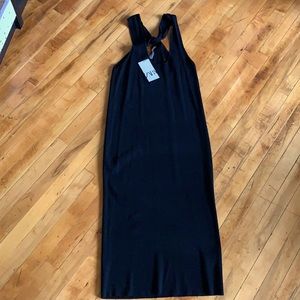Zara NWT black long knit dress Size M